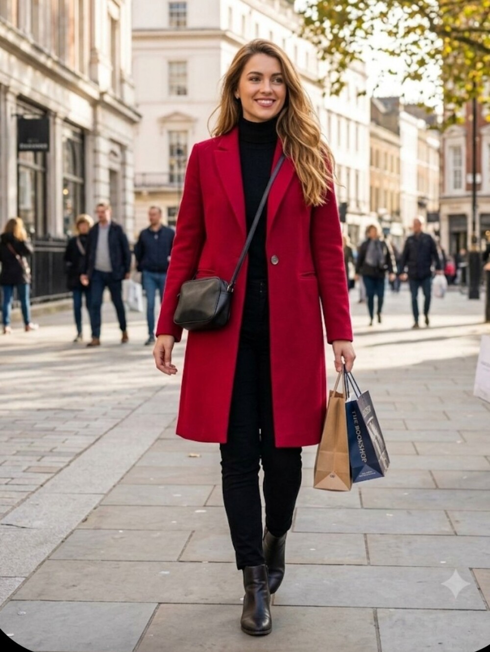 ZARA Classic Red Tailored Overcoat Trench Style Jacket  Size Large